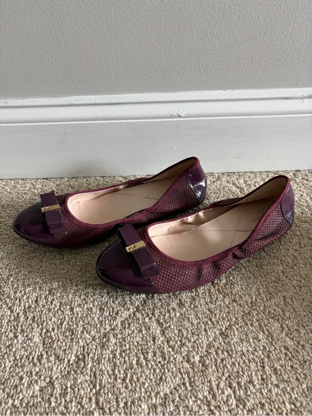 Cole Haan Plum Bow Ballet Flats